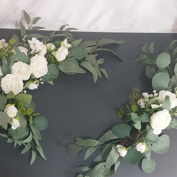 White Floral Arrangement, 2 Piece Set - Picture 1 of 7